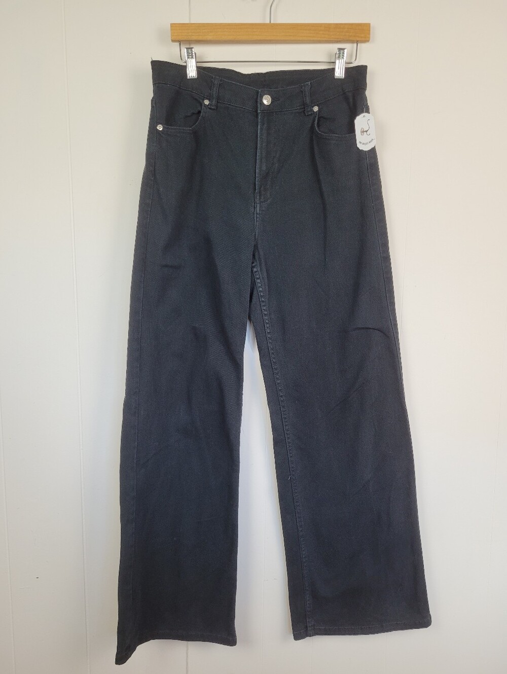 H&M Divided Size 10 Black High Rise Wide Leg Jeans